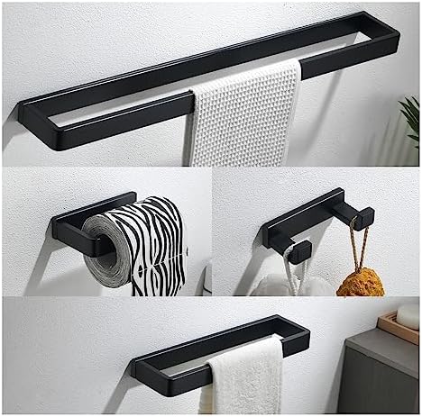 YACVCL 4-Piece Matte Black Bathroom Accessories Set