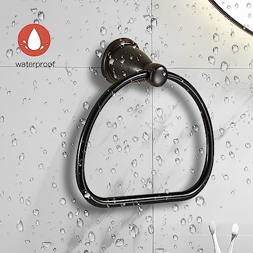 Compact Rust-Proof Bronze Towel Ring Durable Stylish Bathroom Kitchen Towel Holder