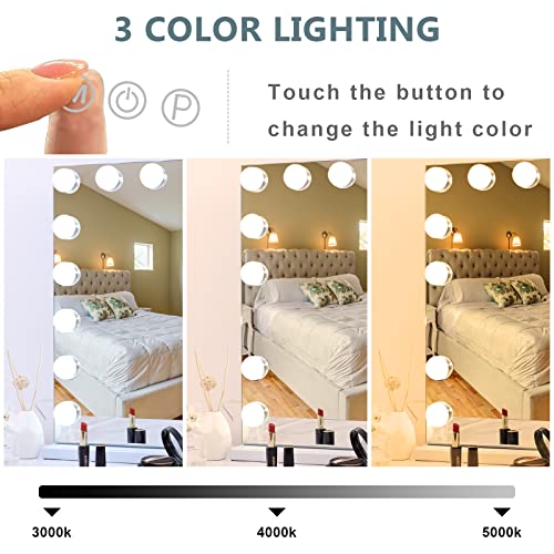Cooljeen 315x236-inch Large Beauty Makeup Mirror with 18 LEDB built-in