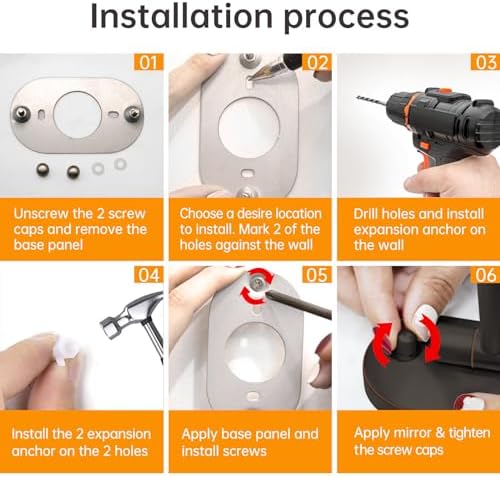 Rechargeable Wall Mounted Makeup Mirror