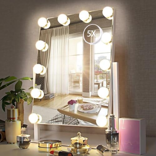 HIEEY 360 Rotating Vanity Mirror with 5X Magnification