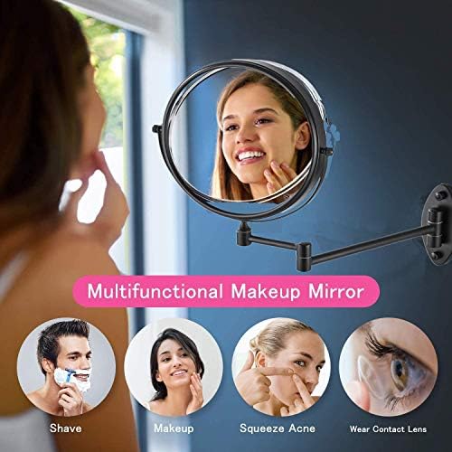 HIHIA 10x Magnifying Oil Rubbed Bronze Wall-Mounted Makeup Mirror