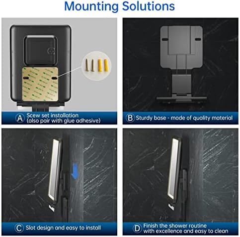 Anti-Fog Shower Mirror with Squeegee 3 Light Modes