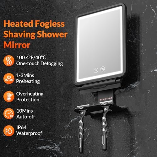 EASEHOLD - Heated Fogless Shower Mirror for Shaving