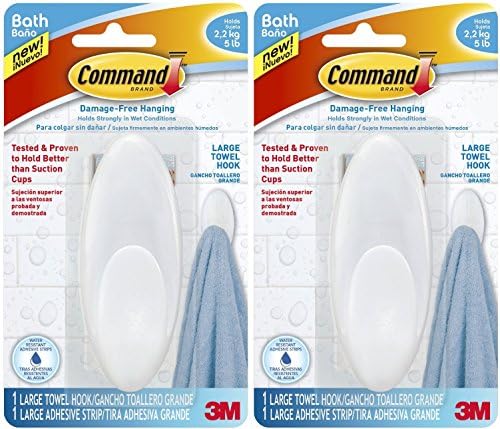 3M Command Towel Hook Frosted 5-Lb Capacity Perfect for Home Use
