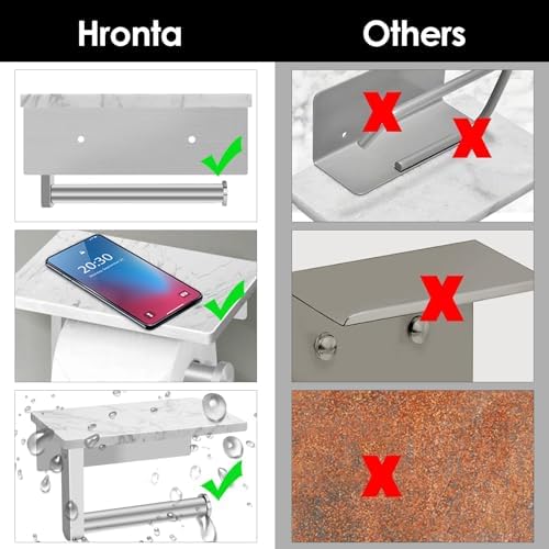Sturdy Marble Stainless Steel Toilet Paper Holder