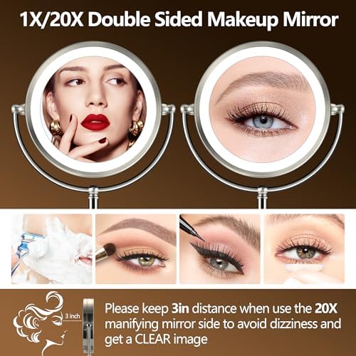 20X Magnifying Lighted Makeup Mirror for Daily Use