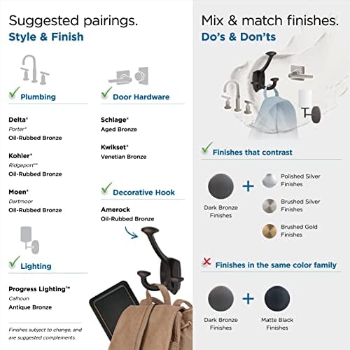 Vicinity Wall Hook Set - Oil Rubbed Bronze Perfect for Coats Bags