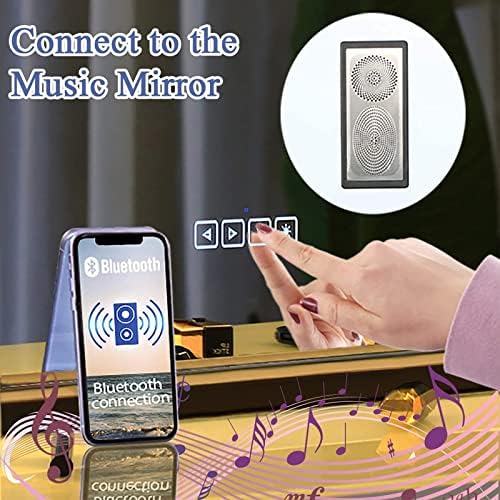 Large Vanity Mirror with Bluetooth Dimmable Lighting for Make-up