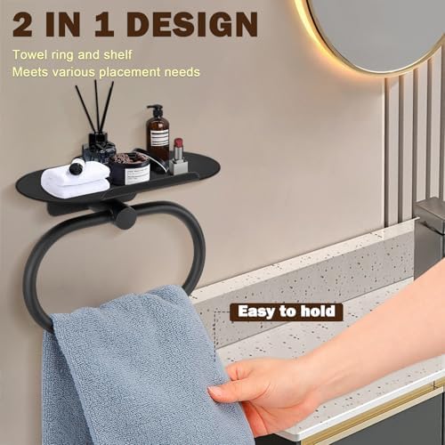 Siyzda Hand Towel Ring with Shelf