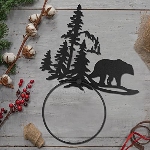 Funrous Bear Towel Ring - Matte Black Bathroom Hardware