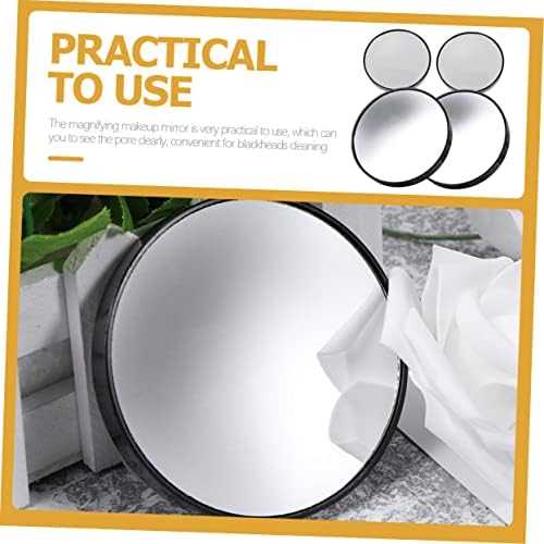 4-Piece suction cup mirror set for bathroom makeup uses