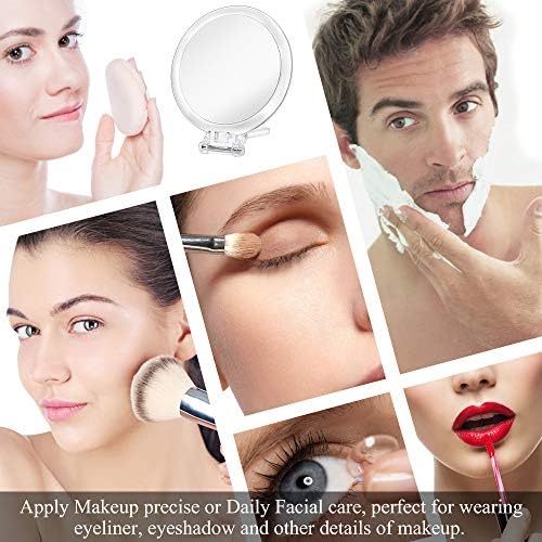 Double-Sided Makeup Mirror Set - 7X Magnification Portable