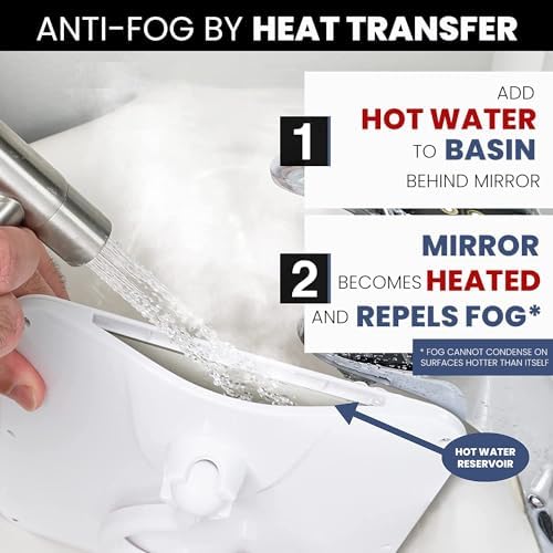 Fog-Free Shower Mirror with Hook