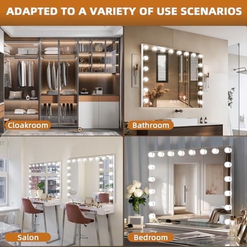 Misavanity Large Vanity Mirror with Lights and USB Port