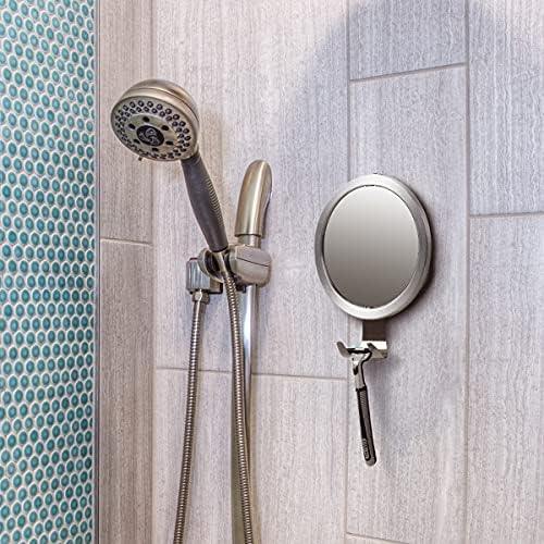 Ettori Fogless Shower Mirror with Razor Holder and Suction Cups