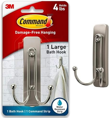 Command Large Double Bathroom Wall Hook