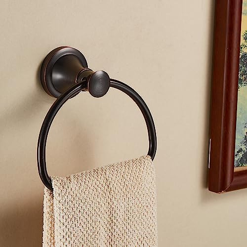 Wolibeer Bronze Towel Ring Rustic Bathroom Towel Holder