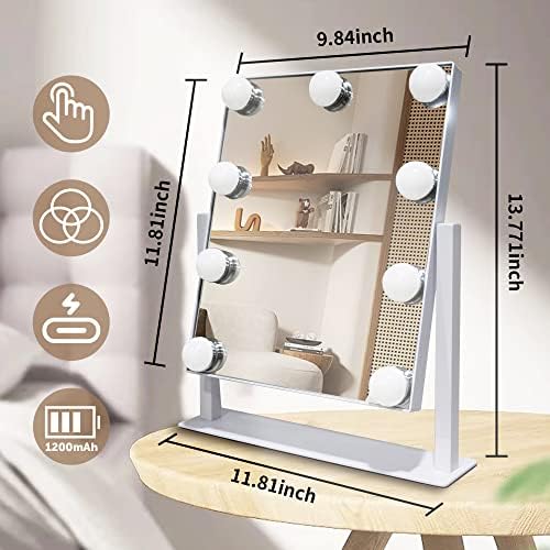 SLIMOON 10X Magnifying Vanity Mirror with Lights