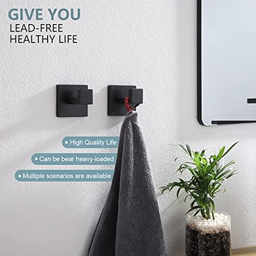 Sturdy Matte Black Robe Hook for Bathroom More