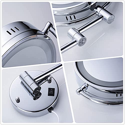 Cavoli - Wall Mounted Makeup Mirror 10x Magnification Chrome Finish