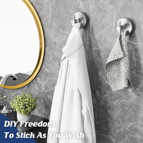 4-Piece Suction Cup Holders Silver Easy to Use in Showers and Beyond