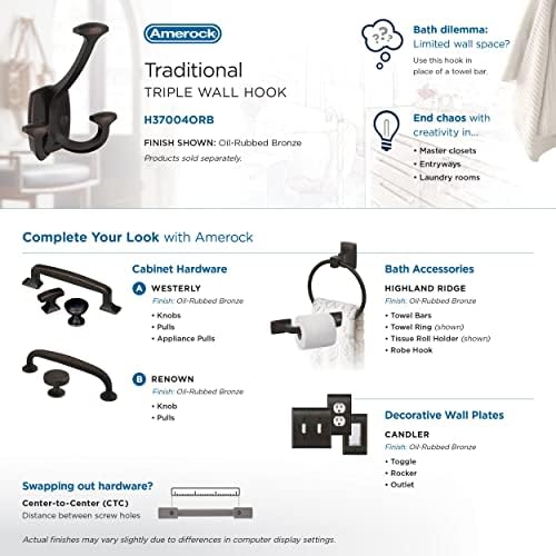 Vicinity Wall Hook Set - Oil Rubbed Bronze Perfect for Coats Bags