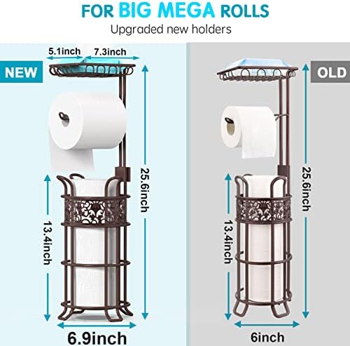 Upgraded Jumbo Toilet Paper Holder Stand