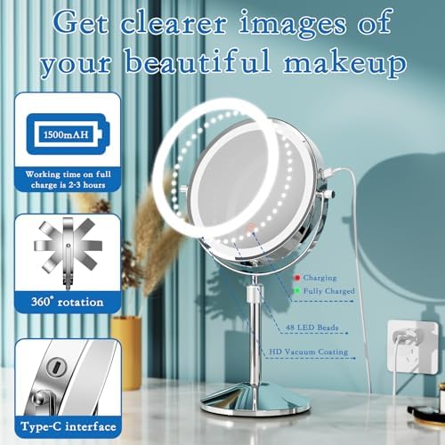 Niuphia 10X 7 Vanity Mirror with 360 Lights