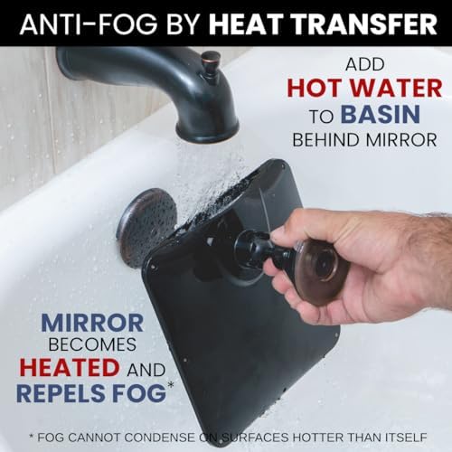 MirrorVana Dual Anti-Fog Shower Mirror
