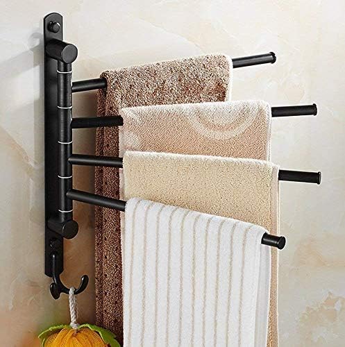 ELLOALLO Oil Rubbed Bronze 4-Arm Swivel Towel Bar for Small Spaces