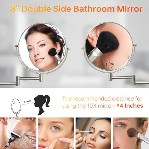 Wall-Mounted Vanity Mirror 8-Inch Dual-Sided Vanity