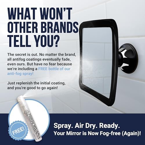 MIRRORVANA fogless shower mirror