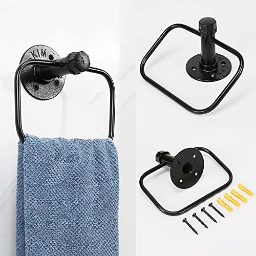 Jeasor Industrial Pipe Bathroom Towel Ring Kit