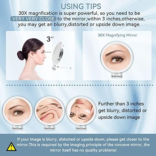 30X Magnifying Mirror for Travel