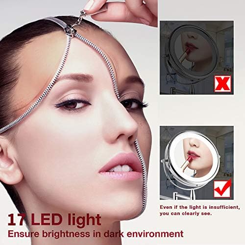 6-inch LED makeup mirror with 360 swivel