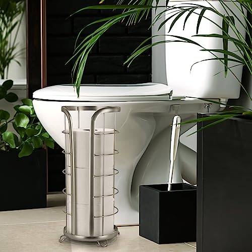 GetYourHandOnBROOKSTONE Nickel Toilet Paper Holder Freestanding Bathroom Tissue Organizer