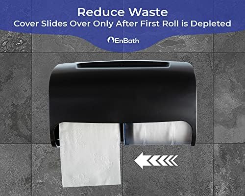 EnBath Commercial Toilet Paper Dispenser Wall Mount Double Roll Black 1