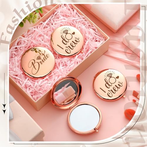 Belle Bridesmaid Set - Rose Gold Compact Mirrors for Weddings