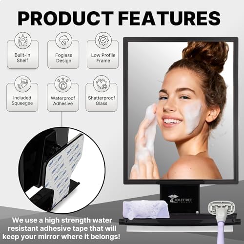 Fogless Bath Mirror - Crystal-clear View Leak-Proof Durable