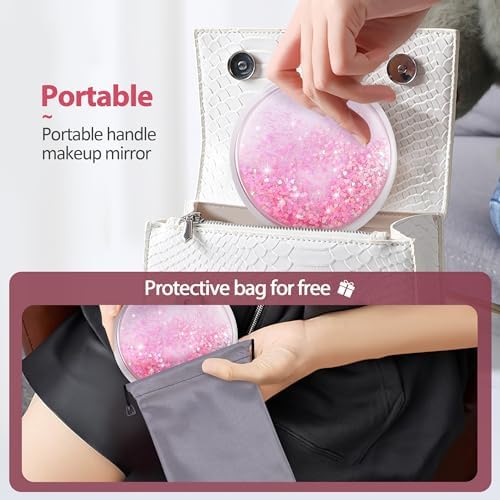 Rechargeable Compact Mirror with 30X Magnification for Travel