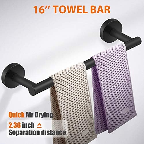 Tudoccy 5-Piece Matte Black Bathroom Hardware Set