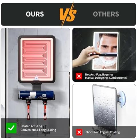 Lighted Folding Anti-Fog Shaver Mirror