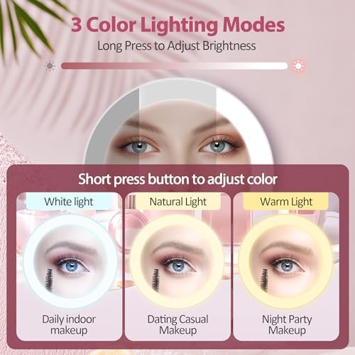 Rechargeable Compact Mirror with 30X Magnification for Travel
