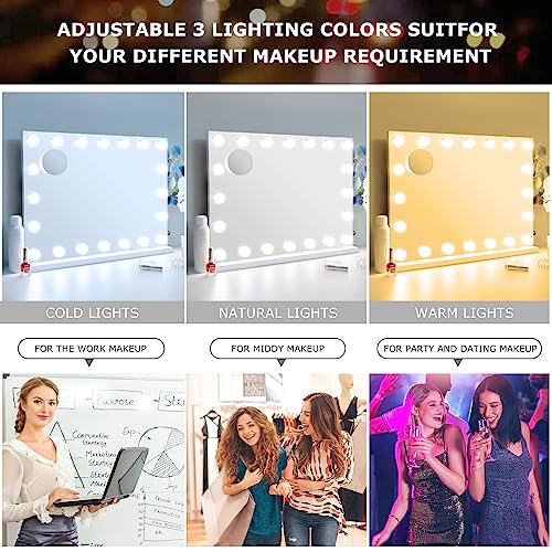 Hollywood Vanity Mirror with 10X Magnification and LED Light
