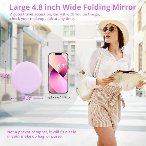 Travel Compact Magnifying Mirror with Lights