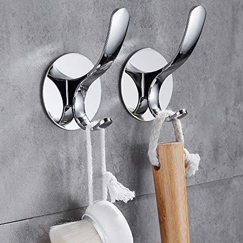 Stainless Steel Towel Hook Wall Mounted No Screws Durable
