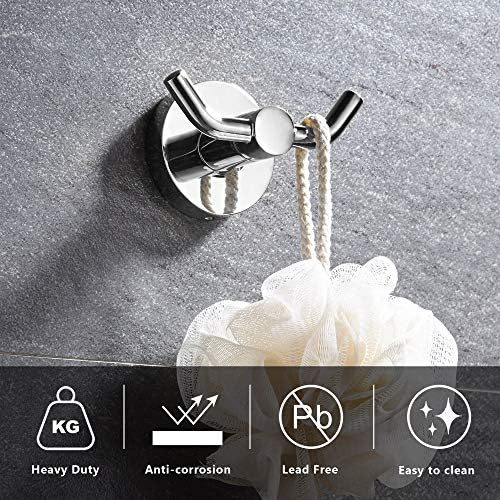 Marmolux ACC Chrome Bathroom Towel Hooks for Dual Use