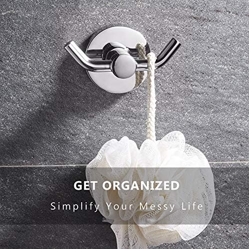 Marmolux ACC Chrome Bathroom Towel Hooks for Dual Use