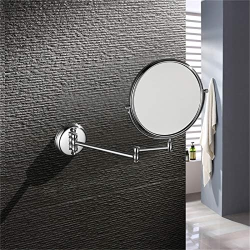 Wall Mounted Makeup Mirror with 360-Degree Swivel 5X Magnification